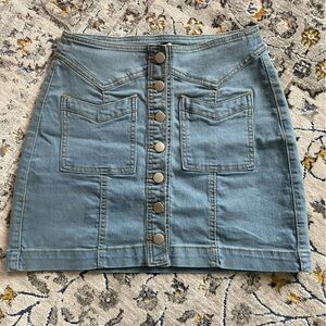 Boohoo Light Blue Denim Skirt